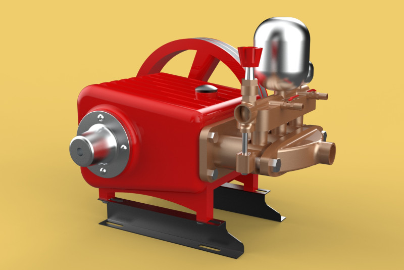 PLUNGER PUMP SPRAYER HIGH PRESSURE WATER CAR WASH AGRICULTURAL 3D Model .c4d .max .obj .3ds .fbx .stl .blend