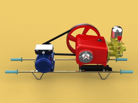 PLUNGER PUMP ELECTRIC MOTOR SPRAYER PRESSURE WATER JET CAR WASH Modelo 3D