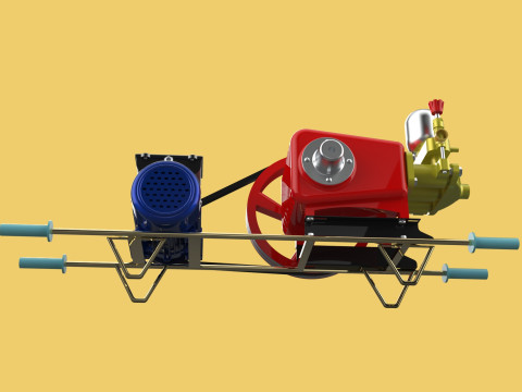 PLUNGER PUMP ELECTRIC MOTOR SPRAYER PRESSURE WATER JET CAR WASH Modelo 3D