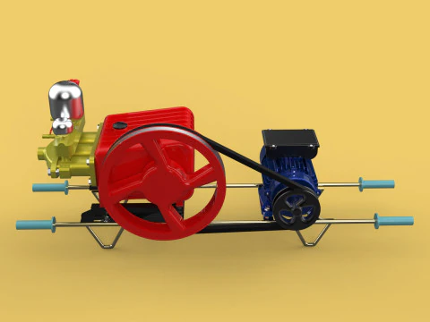 POMPA A PISTONE MOTORE ELETTRICO IRRORATORE GETTO D'ACQUA A PRESSIONE AUTOLAVAGGIO Modello 3D