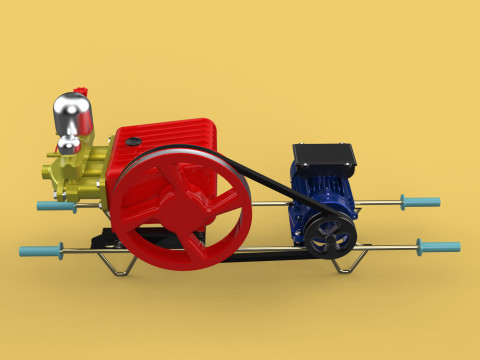 PLUNGER PUMP ELECTRIC MOTOR SPRAYER PRESSURE WATER JET CAR WASH Modelo 3D
