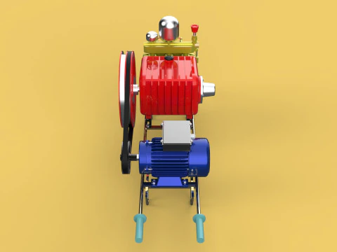 POMPA A PISTONE MOTORE ELETTRICO IRRORATORE GETTO D'ACQUA A PRESSIONE AUTOLAVAGGIO Modello 3D