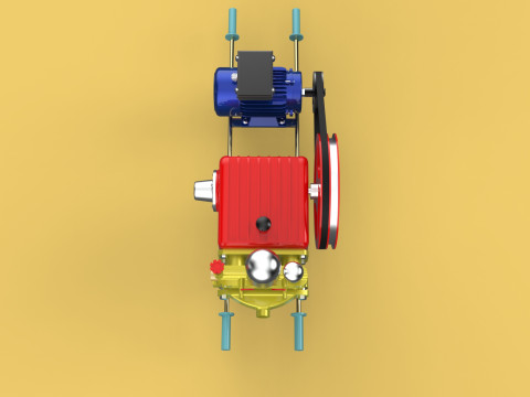 PLUNGER PUMP ELECTRIC MOTOR SPRAYER PRESSURE WATER JET CAR WASH Modelo 3D