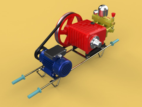 PLUNGER PUMP ELECTRIC MOTOR SPRAYER PRESSURE WATER JET CAR WASH Modelo 3D