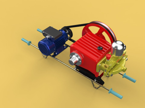 PLUNGER PUMP ELECTRIC MOTOR SPRAYER PRESSURE WATER JET CAR WASH Modelo 3D