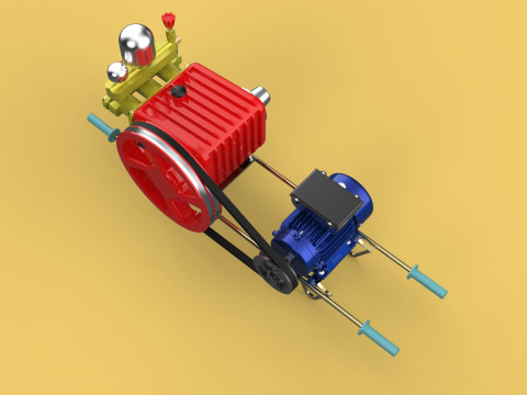 PLUNGER PUMP ELECTRIC MOTOR SPRAYER PRESSURE WATER JET CAR WASH Modelo 3D