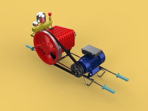 PLUNGER PUMP ELECTRIC MOTOR SPRAYER PRESSURE WATER JET CAR WASH Modelo 3D