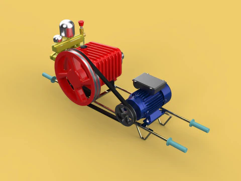 POMPA A PISTONE MOTORE ELETTRICO IRRORATORE GETTO D'ACQUA A PRESSIONE AUTOLAVAGGIO Modello 3D