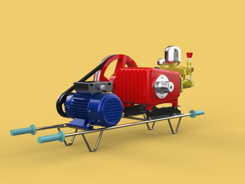 PLUNGER PUMP ELECTRIC MOTOR SPRAYER PRESSURE WATER JET CAR WASH Modelo 3D