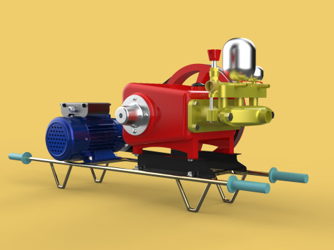 PLUNGER PUMP ELECTRIC MOTOR SPRAYER PRESSURE WATER JET CAR WASH Modelo 3D