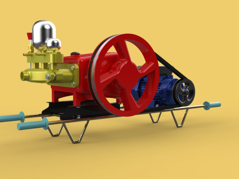 PLUNGER PUMP ELECTRIC MOTOR SPRAYER PRESSURE WATER JET CAR WASH Modelo 3D