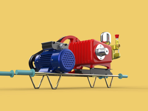 PLUNGER PUMP ELECTRIC MOTOR SPRAYER PRESSURE WATER JET CAR WASH Modelo 3D