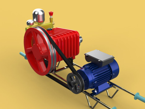PLUNGER PUMP ELECTRIC MOTOR SPRAYER PRESSURE WATER JET CAR WASH Modelo 3D