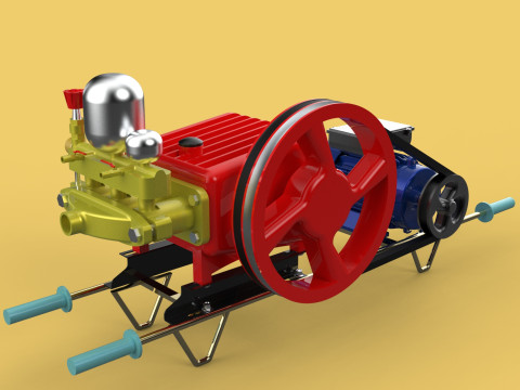 PLUNGER PUMP ELECTRIC MOTOR SPRAYER PRESSURE WATER JET CAR WASH Modelo 3D