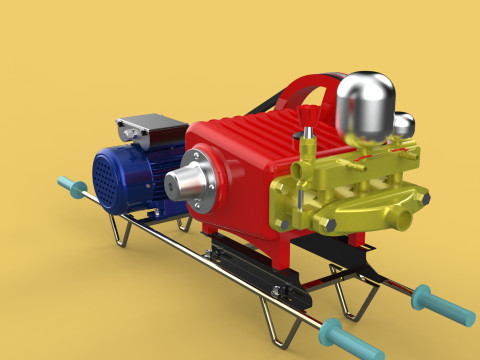 PLUNGER PUMP ELECTRIC MOTOR SPRAYER PRESSURE WATER JET CAR WASH Modelo 3D