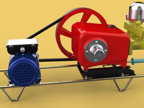 PLUNGER PUMP ELECTRIC MOTOR SPRAYER PRESSURE WATER JET CAR WASH Modelo 3D