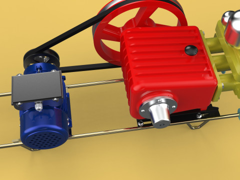 PLUNGER PUMP ELECTRIC MOTOR SPRAYER PRESSURE WATER JET CAR WASH Modelo 3D