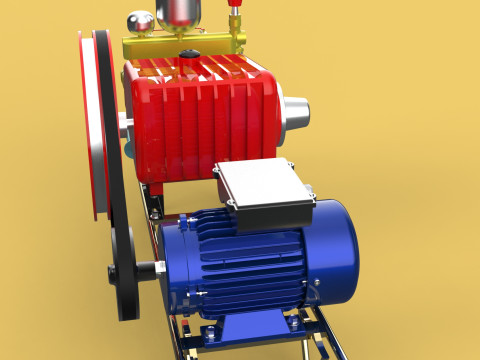 PLUNGER PUMP ELECTRIC MOTOR SPRAYER PRESSURE WATER JET CAR WASH Modelo 3D