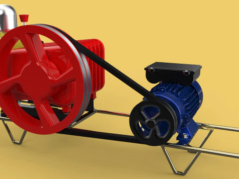 POMPA A PISTONE MOTORE ELETTRICO IRRORATORE GETTO D'ACQUA A PRESSIONE AUTOLAVAGGIO Modello 3D