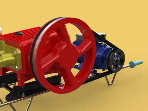 PLUNGER PUMP ELECTRIC MOTOR SPRAYER PRESSURE WATER JET CAR WASH Modelo 3D