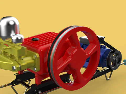 POMPA A PISTONE MOTORE ELETTRICO IRRORATORE GETTO D'ACQUA A PRESSIONE AUTOLAVAGGIO Modello 3D
