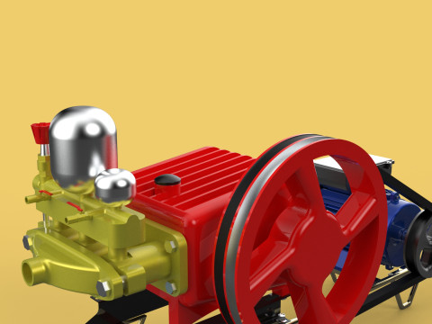 PLUNGER PUMP ELECTRIC MOTOR SPRAYER PRESSURE WATER JET CAR WASH Modelo 3D