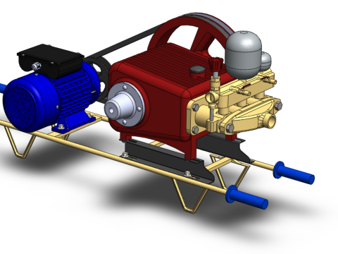 PLUNGER PUMP ELECTRIC MOTOR SPRAYER PRESSURE WATER JET CAR WASH Modelo 3D