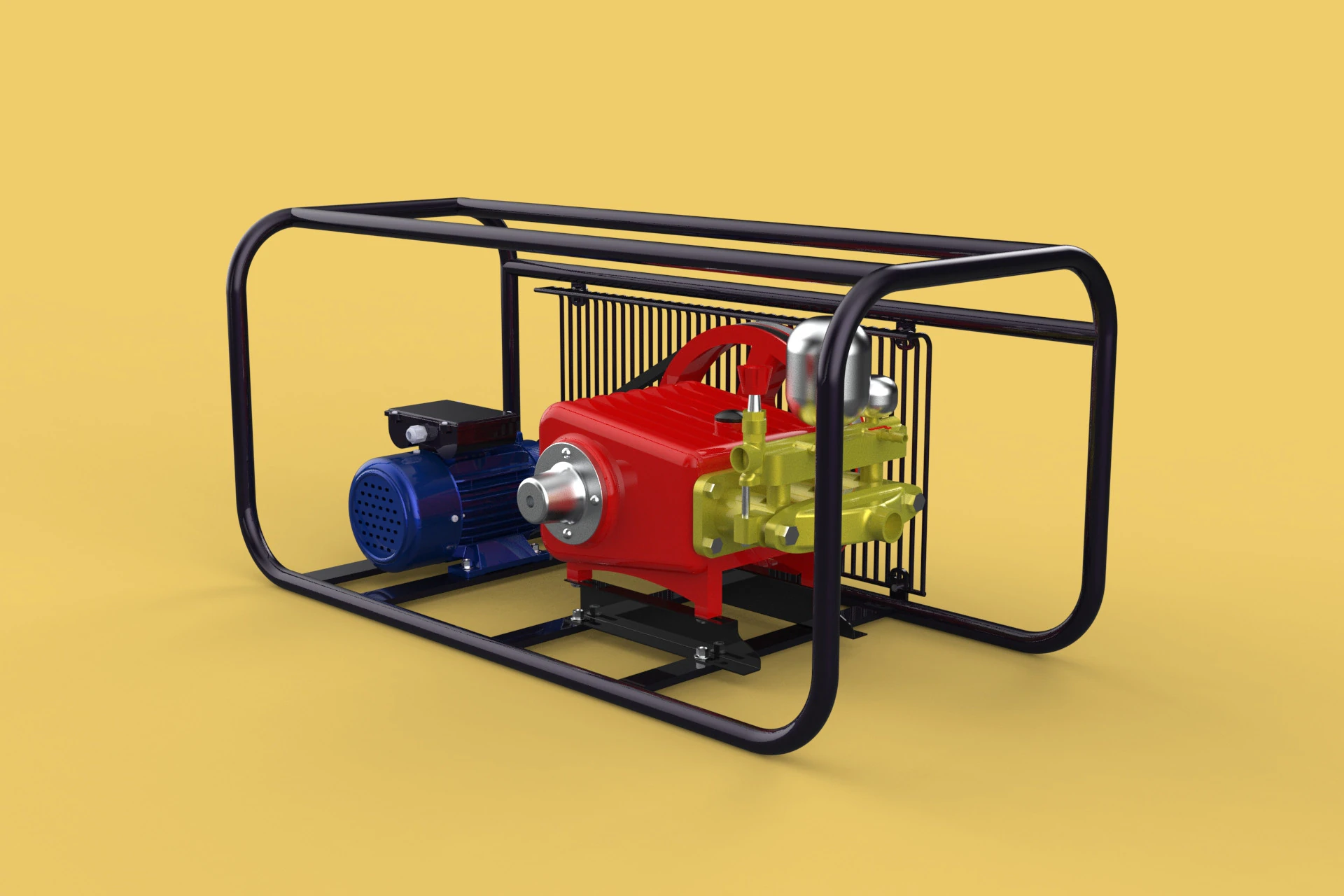POMPA ELETTRICA A PISTONE MOTORE SPRUZZATORE GETTO D'ACQUA A PRESSIONE AUTOLAVAGGIO Modello 3D .c4d .max .obj .3ds .fbx .stl .blend 