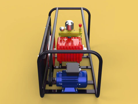 POMPA ELETTRICA A PISTONE MOTORE SPRUZZATORE GETTO D'ACQUA A PRESSIONE AUTOLAVAGGIO Modello 3D