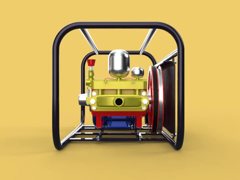 POMPA ELETTRICA A PISTONE MOTORE SPRUZZATORE GETTO D'ACQUA A PRESSIONE AUTOLAVAGGIO Modello 3D