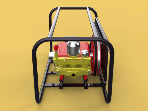 POMPA ELETTRICA A PISTONE MOTORE SPRUZZATORE GETTO D'ACQUA A PRESSIONE AUTOLAVAGGIO Modello 3D