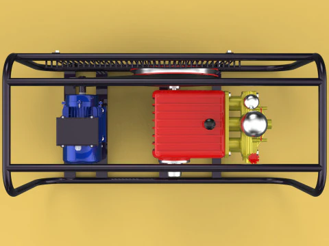 POMPA ELETTRICA A PISTONE MOTORE SPRUZZATORE GETTO D'ACQUA A PRESSIONE AUTOLAVAGGIO Modello 3D