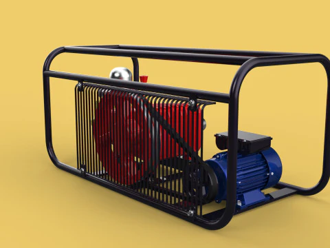 POMPA ELETTRICA A PISTONE MOTORE SPRUZZATORE GETTO D'ACQUA A PRESSIONE AUTOLAVAGGIO Modello 3D
