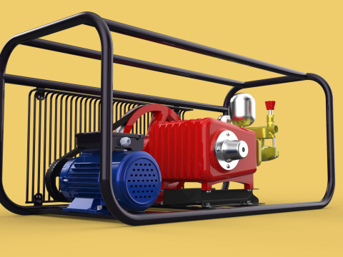 ELECTRIC PLUNGER PUMP MOTOR SPRAYER PRESSURE WATER JET CAR WASH 3Dモデル