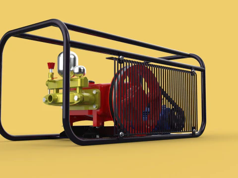 POMPA ELETTRICA A PISTONE MOTORE SPRUZZATORE GETTO D'ACQUA A PRESSIONE AUTOLAVAGGIO Modello 3D