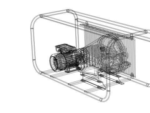 POMPA ELETTRICA A PISTONE MOTORE SPRUZZATORE GETTO D'ACQUA A PRESSIONE AUTOLAVAGGIO Modello 3D