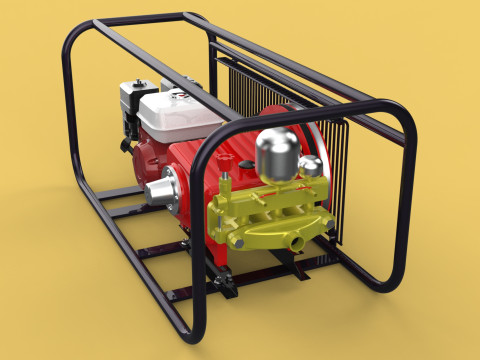 PLUNGER PUMP PETROL ENGINE SPRAYER PRESSURE WATER JET CAR WASH 3D Model
