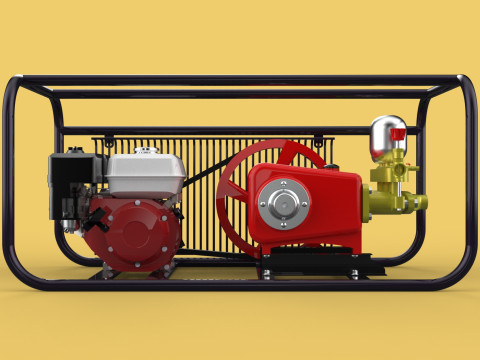 PLUNGER PUMP PETROL ENGINE SPRAYER PRESSURE WATER JET CAR WASH 3D Модель
