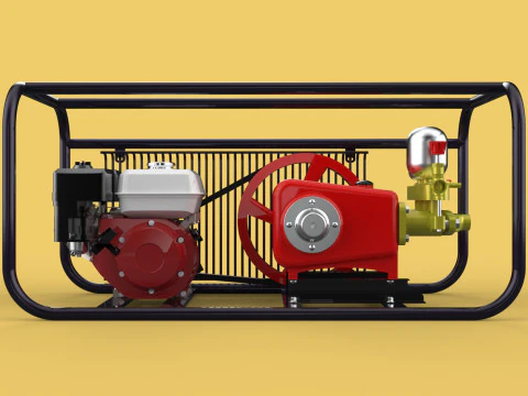 PLUNGER PUMP PETROL ENGINE SPRAYER PRESSURE WATER JET CAR WASH 3D Model