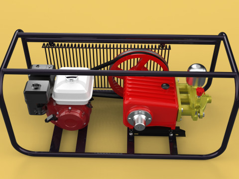 PLUNGER PUMP PETROL ENGINE SPRAYER PRESSURE WATER JET CAR WASH 3D Модель