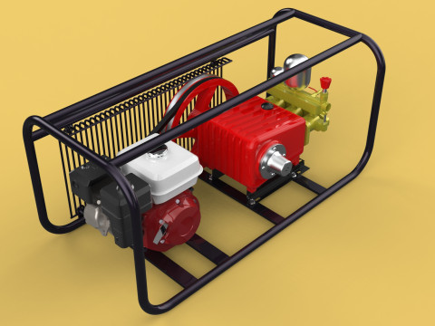 PLUNGER PUMP PETROL ENGINE SPRAYER PRESSURE WATER JET CAR WASH 3D Модель