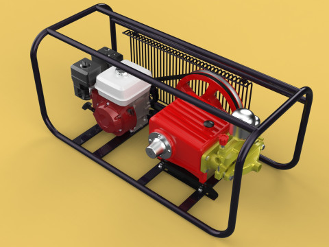 PLUNGER PUMP PETROL ENGINE SPRAYER PRESSURE WATER JET CAR WASH 3D Модель