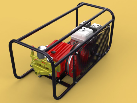PLUNGER PUMP PETROL ENGINE SPRAYER PRESSURE WATER JET CAR WASH 3D Модель