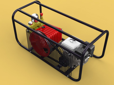 PLUNGER PUMP PETROL ENGINE SPRAYER PRESSURE WATER JET CAR WASH 3D Модель