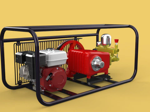 PLUNGER PUMP PETROL ENGINE SPRAYER PRESSURE WATER JET CAR WASH 3D Model