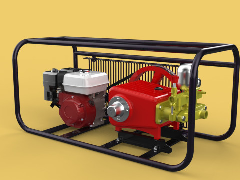 PLUNGER PUMP PETROL ENGINE SPRAYER PRESSURE WATER JET CAR WASH 3D Модель