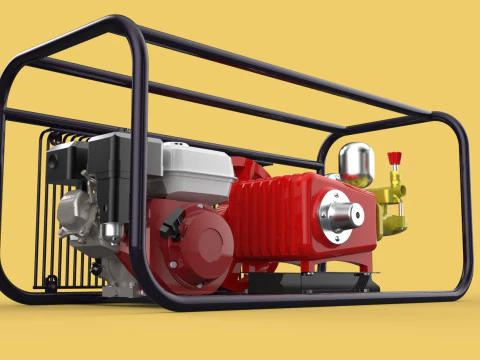 PLUNGER PUMP PETROL ENGINE SPRAYER PRESSURE WATER JET CAR WASH 3D Model