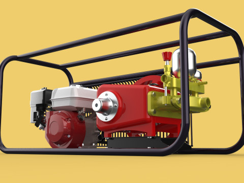 PLUNGER PUMP PETROL ENGINE SPRAYER PRESSURE WATER JET CAR WASH 3D Модель