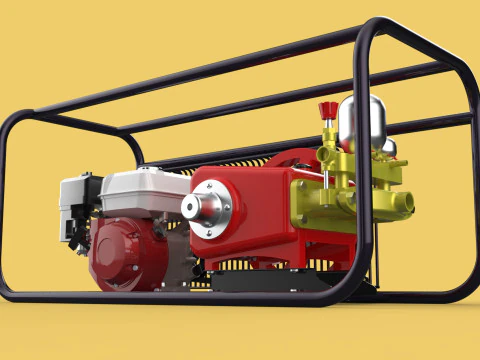 PLUNGER PUMP PETROL ENGINE SPRAYER PRESSURE WATER JET CAR WASH 3D Model
