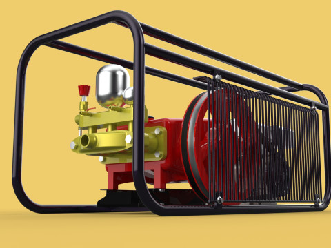 PLUNGER PUMP PETROL ENGINE SPRAYER PRESSURE WATER JET CAR WASH 3D Модель